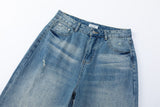 DAXUEN Light blue wide-leg denim jeans with gradient wash