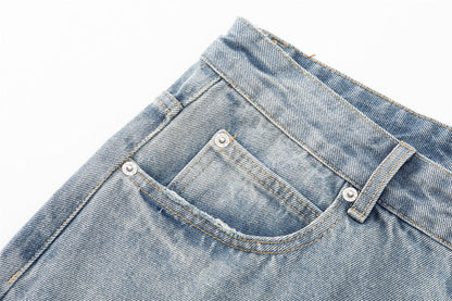DAXUEN Light blue wide leg distressed denim jeans