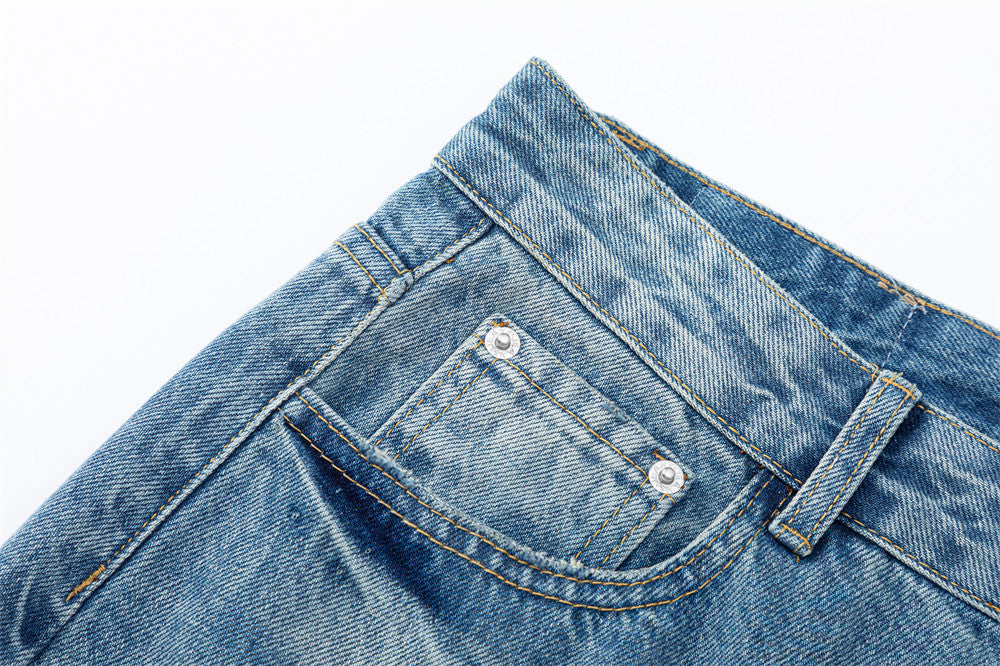 DAXUEN Light blue wide-leg denim jeans with gradient wash