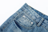 DAXUEN Light blue wide-leg denim jeans with gradient wash