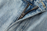 DAXUEN Distressed light blue wide leg denim jeans