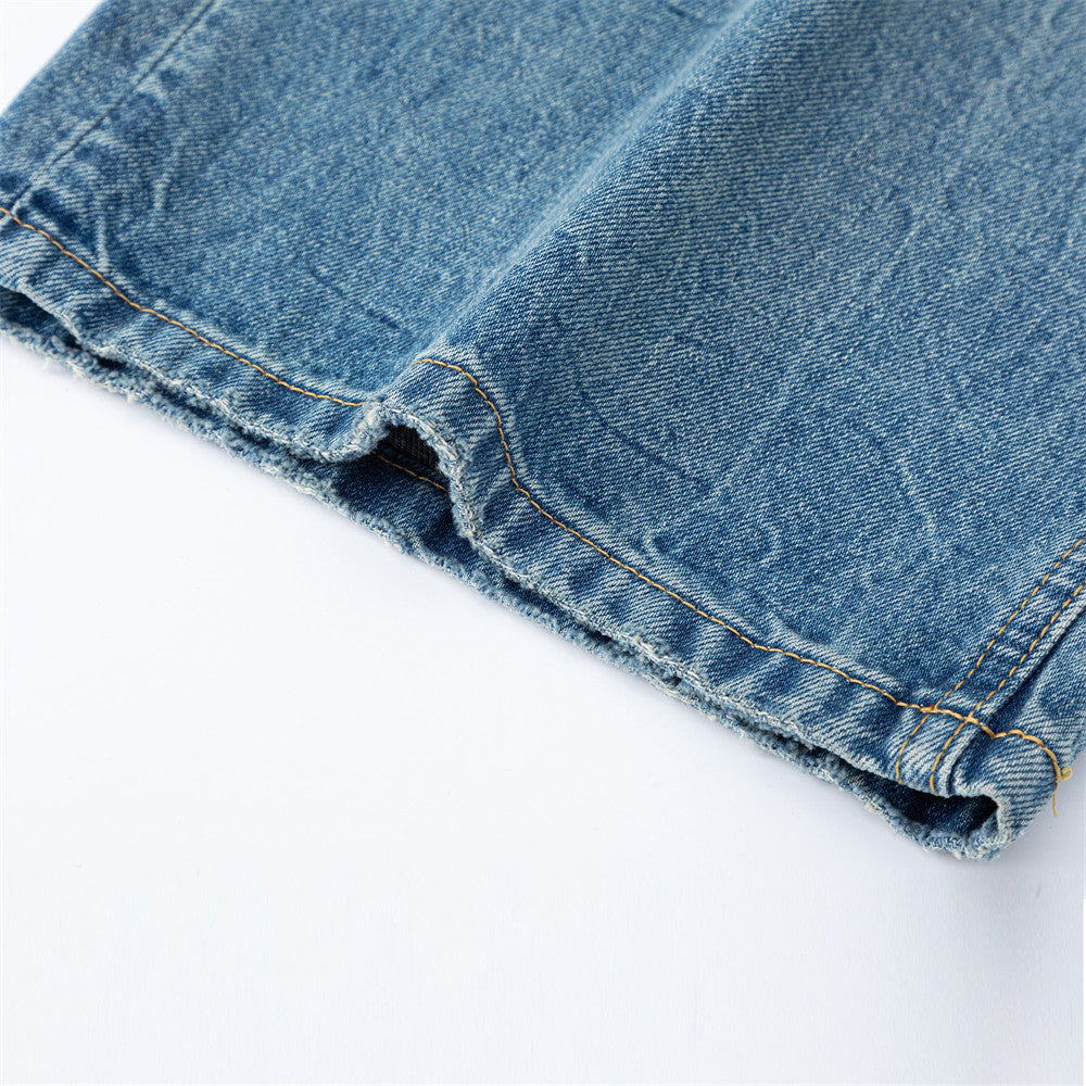DAXUEN Light blue wide-leg denim jeans with gradient wash