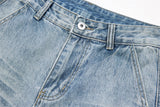 DAXUEN Light blue loose-fitting wide-leg cargo jeans