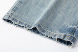 DAXUEN Distressed light blue wide leg denim jeans
