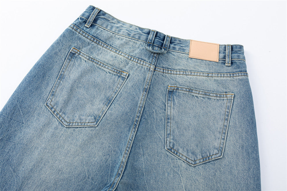 DAXUEN Light blue wide-leg denim jeans with gradient wash