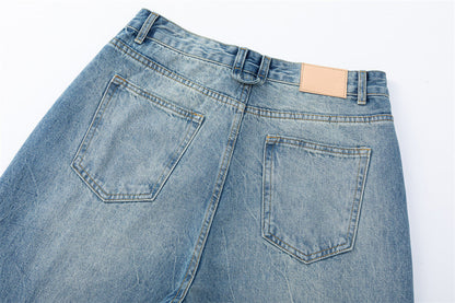DAXUEN Light blue wide-leg denim jeans with gradient wash