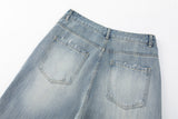 DAXUEN Distressed light blue wide leg denim jeans