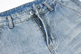 DAXUEN Light blue loose-fitting wide-leg cargo jeans