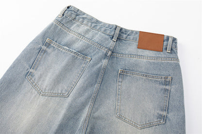 DAXUEN Light blue wide leg distressed denim jeans
