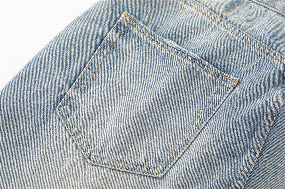 DAXUEN Light blue wide leg distressed denim jeans