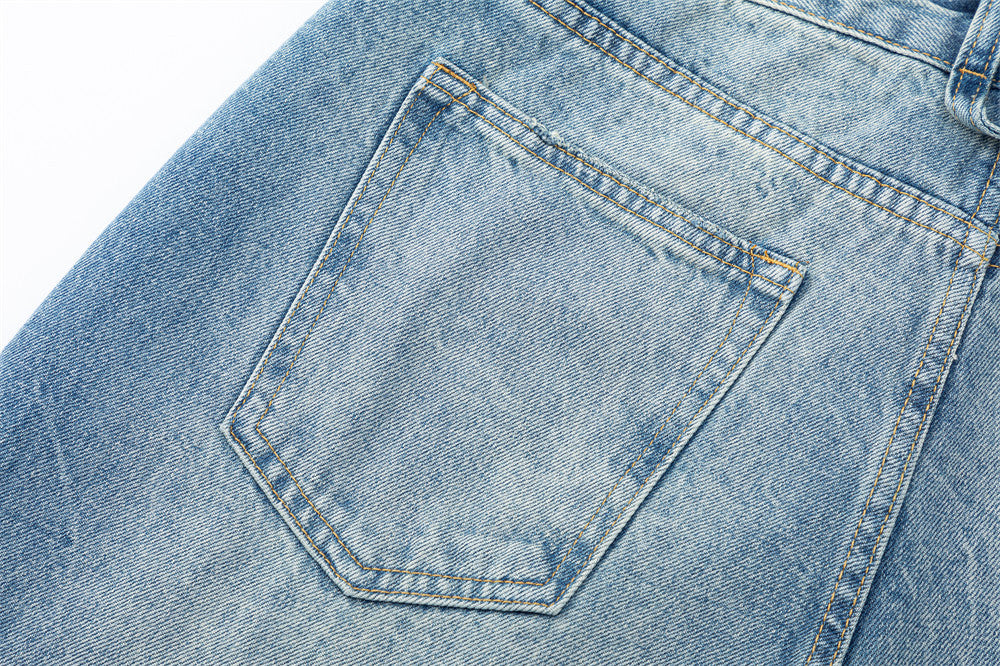 DAXUEN Light blue wide-leg denim jeans with gradient wash
