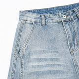 DAXUEN Light blue loose-fitting wide-leg cargo jeans