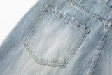 DAXUEN Distressed light blue wide leg denim jeans