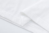 DAXUEN Distressed graphic crewneck T-shirt in white and grey melange