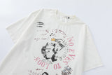 DAXUEN Distressed short-sleeved graphic T-shirt
