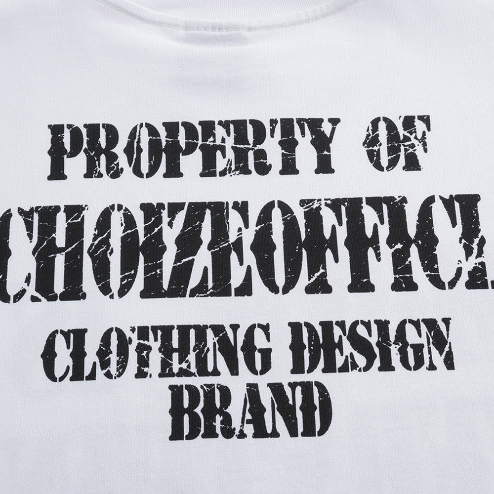 DAXUEN Oversized short-sleeved t-shirt with distressed text print