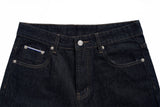 DAXUEN Wide-leg indigo jeans with contrast stitching and embroidery