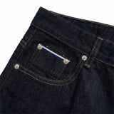 DAXUEN Wide-leg indigo jeans with contrast stitching and embroidery