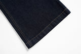 DAXUEN Wide-leg indigo jeans with contrast stitching and embroidery