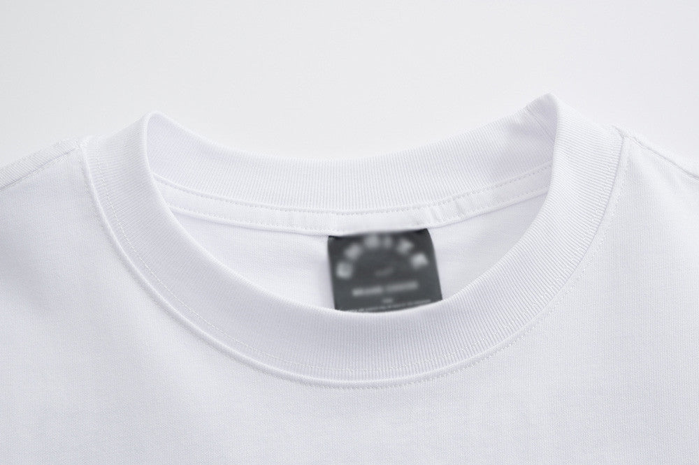DAXUEN Oversized short-sleeved t-shirt with distressed text print