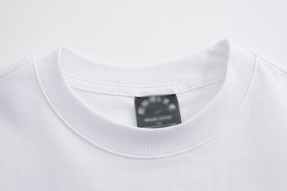DAXUEN Oversized short-sleeved t-shirt with distressed text print
