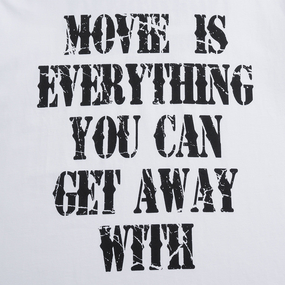 DAXUEN Oversized short-sleeved t-shirt with distressed text print
