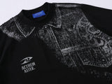 DAXUEN Distressed graphic print t-shirt with denim jacket design