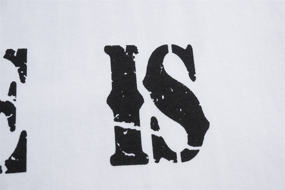 DAXUEN Oversized short-sleeved t-shirt with distressed text print