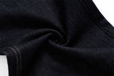 DAXUEN Wide-leg indigo jeans with contrast stitching and embroidery