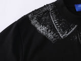 DAXUEN Distressed graphic print t-shirt with denim jacket design