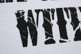 DAXUEN Oversized short-sleeved t-shirt with distressed text print