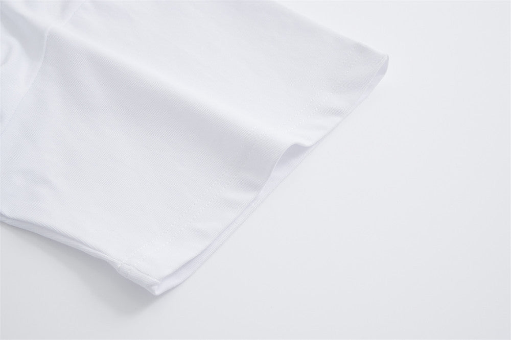 DAXUEN Oversized short-sleeved t-shirt with distressed text print