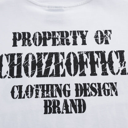 DAXUEN Oversized short-sleeved t-shirt with distressed text print
