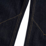 DAXUEN Indigo wide-leg jeans with golden-yellow stitching