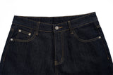 DAXUEN Indigo wide-leg jeans with golden-yellow stitching