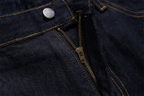 DAXUEN Indigo wide-leg jeans with golden-yellow stitching