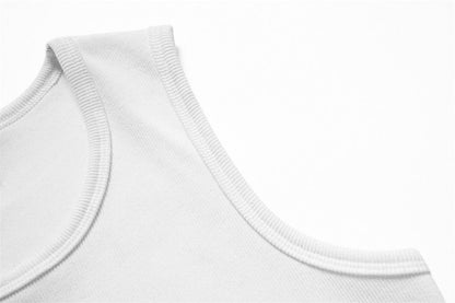 DAXUEN Men's slim-fit ribbed tank top in black and white