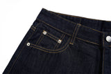 DAXUEN Indigo wide-leg jeans with golden-yellow stitching