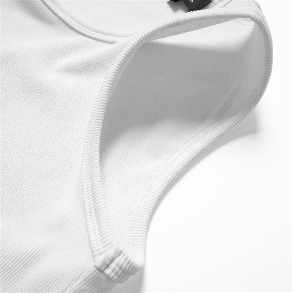 DAXUEN Men's slim-fit ribbed tank top in black and white