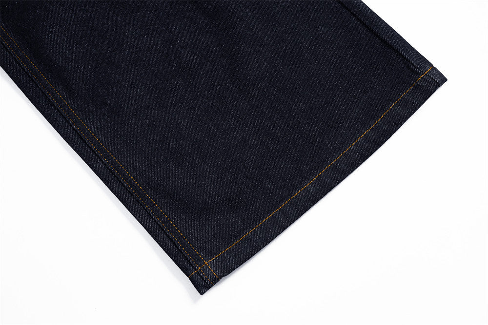 DAXUEN Dark indigo wide-leg denim jeans