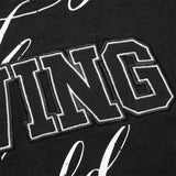 DAXUEN Black short-sleeved t-shirt with graphic text