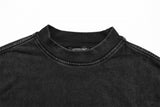 DAXUEN Gothic rhinestone graphic t-shirt in washed black