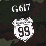 DAXUEN Camo graphic t-shirt with bold text and designs
