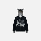 Autumn Embroidered Puppy Hooded Sweatshirt