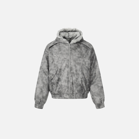 Thick Winter Camo Hooded Faux Furr Jacket