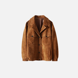 Luxurious Real Leather Suede Oversized Jacket