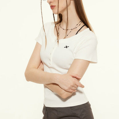 Classic Ribbed Henley Tee