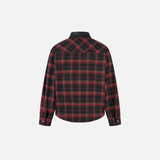 Plaid Single Breasted PU Leather Long Sleeved Shirt