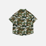 Camo Cats Oversized Casual Button-Up Shirt