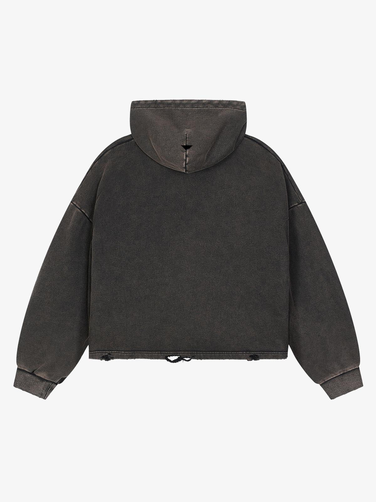 Skull Matrix Discharge-Print Washed Hoodie; Washed Black Gold / M, Washed Black Gold / L, Washed Black Gold / XL, Washed Black Gold / 2XL